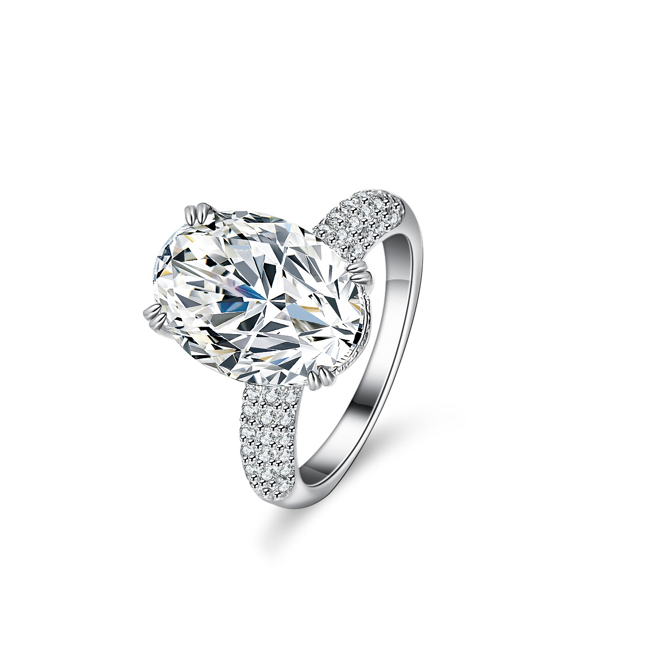 Moissanite Engagement Ring 1 Carat - Женское кольцо с инкрустацией муассанитом «Чужой»