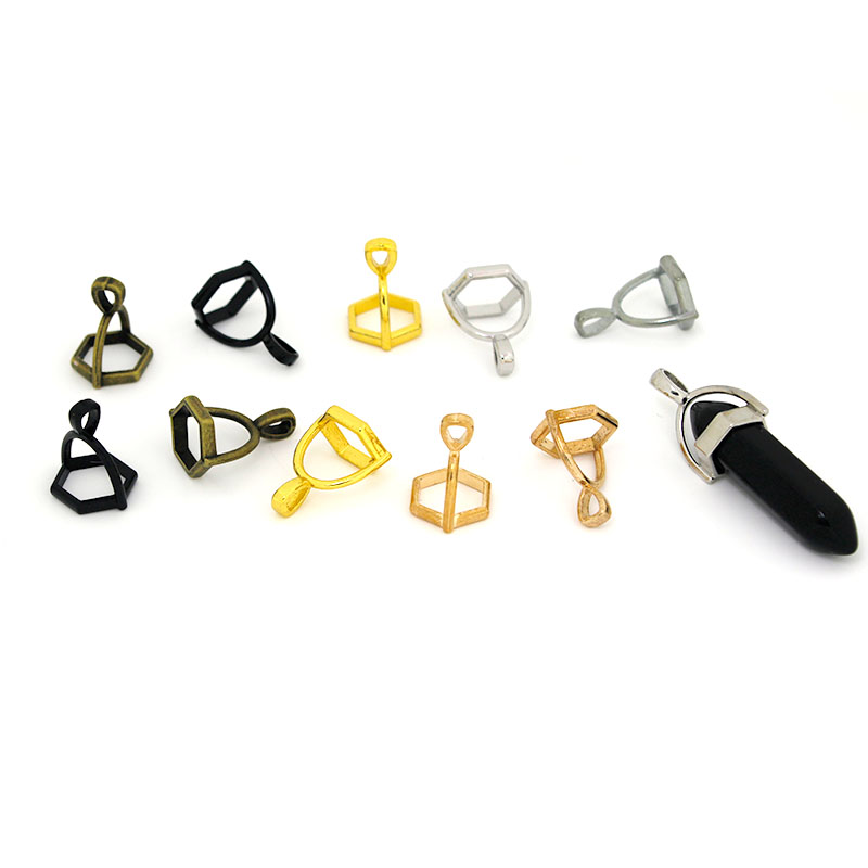 Crystal Pendant Necklace Natural Stone - 20 шт. шестиугольная крышка с драгоценными