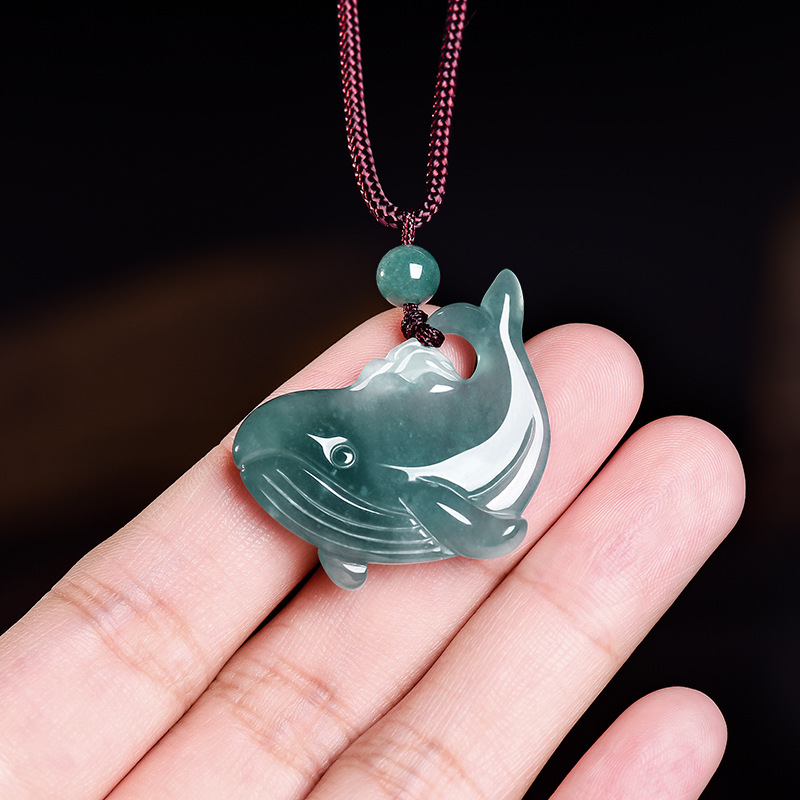 Necklaces - Натуральный бирманский нефритовый кулон-подвеска в виде