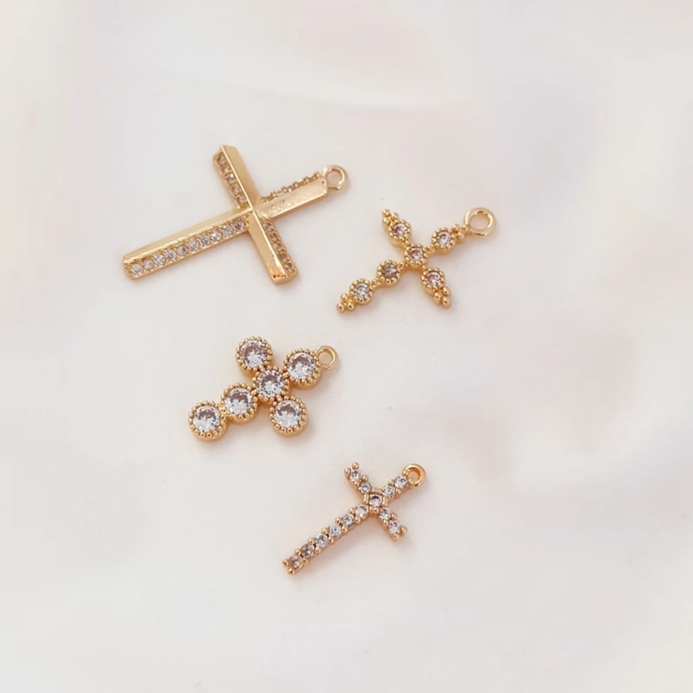 Cross Pendant Necklace Gold - 14-каратный позолоченный браслет-подвеска с крестом из