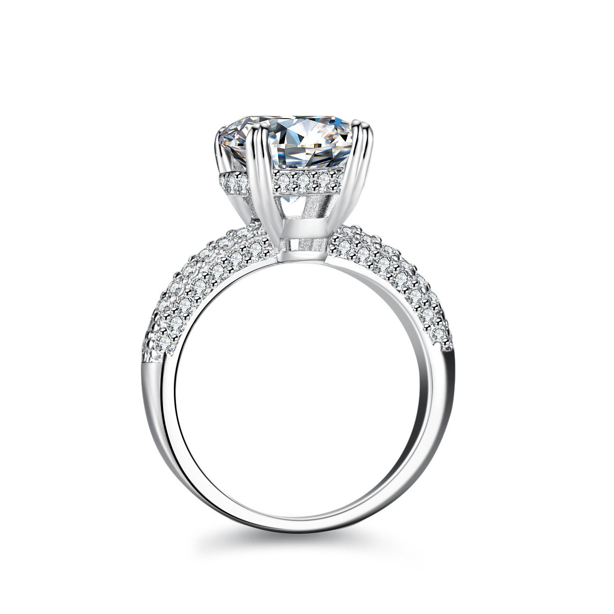 Женское кольцо с инкрустацией  – обзор и цена Moissanite Engagement Ring 1 Carat