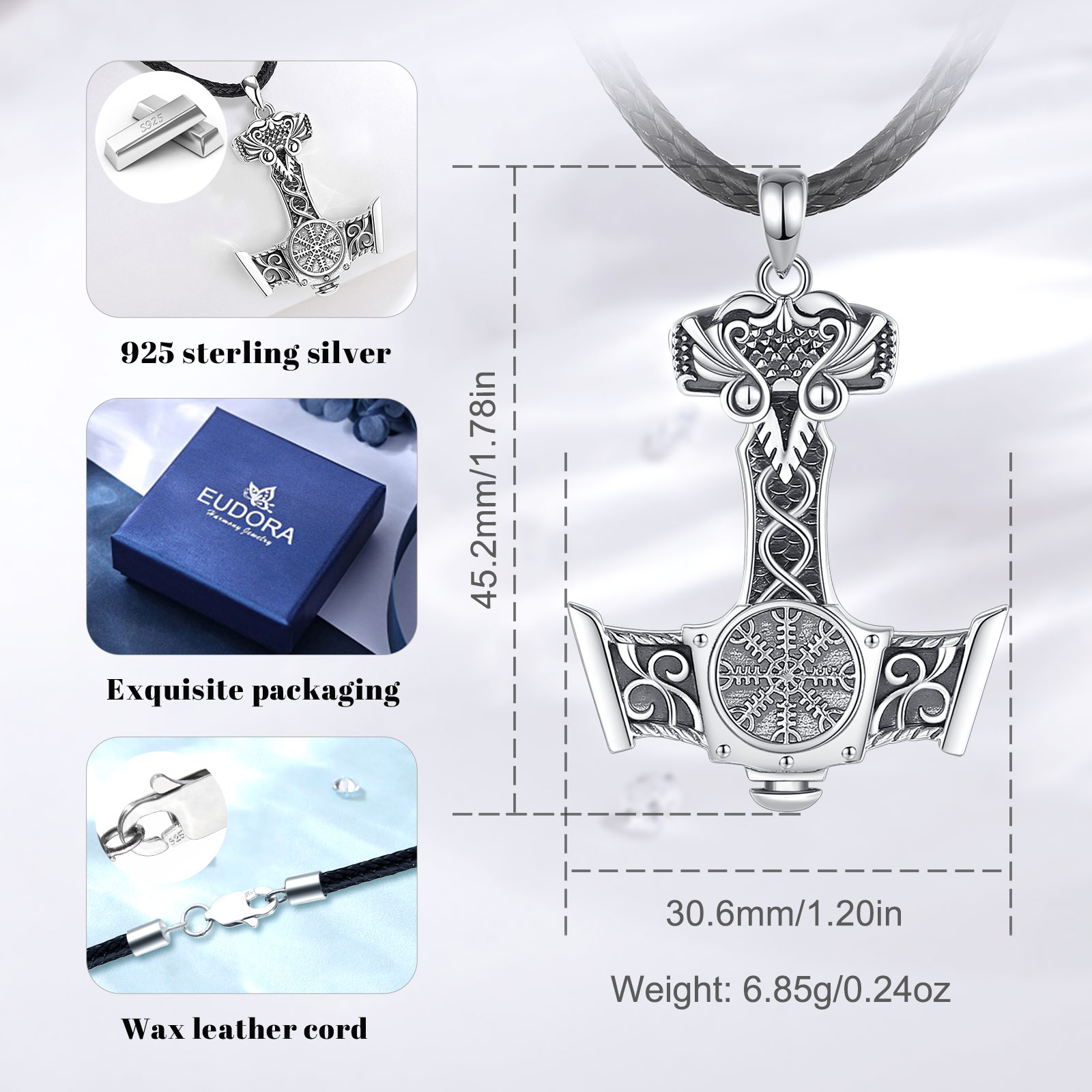 Eudora стерлингового серебра 9 – обзор и цена 925 Sterling Silver Chain Necklace Men