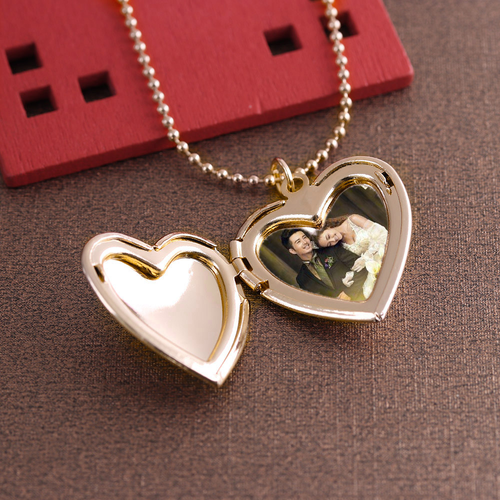 1 шт., медальон в форме сердца – обзор и цена Heart Locket Necklace Photo