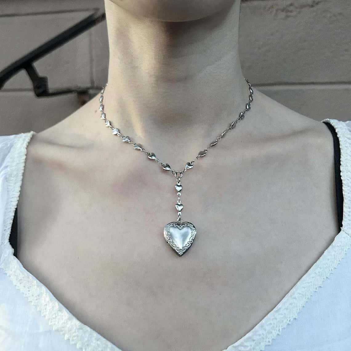Ожерелье-цепочка-лариат с четк – обзор и цена Heart Locket Necklace Photo