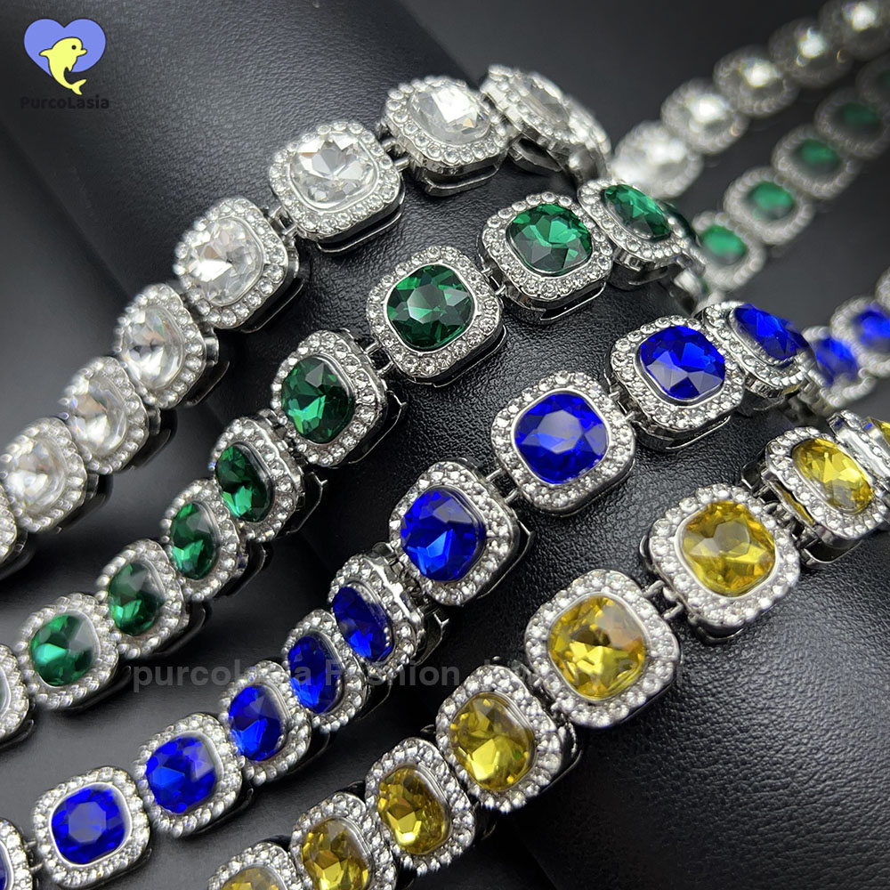 Блестящий разноцветный браслет – обзор и цена Cuban Link Chain 12Mm