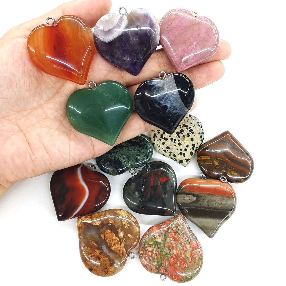 Кулон в форме персикового серд – обзор и цена Crystal Pendant Necklace Natural Stone