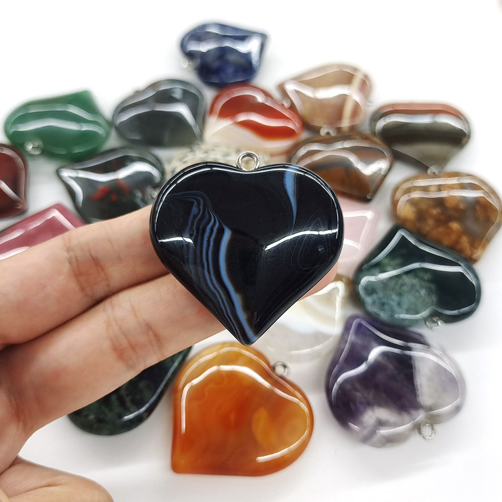 Кулон в форме персикового серд – обзор и цена Crystal Pendant Necklace Natural Stone