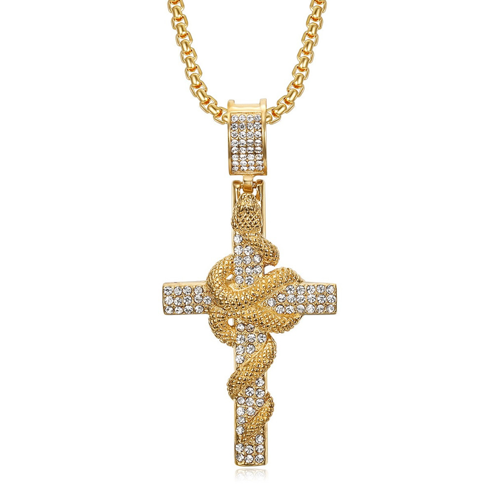 Змеиный узор, резной крест из  – обзор и цена Cross Pendant Necklace Gold