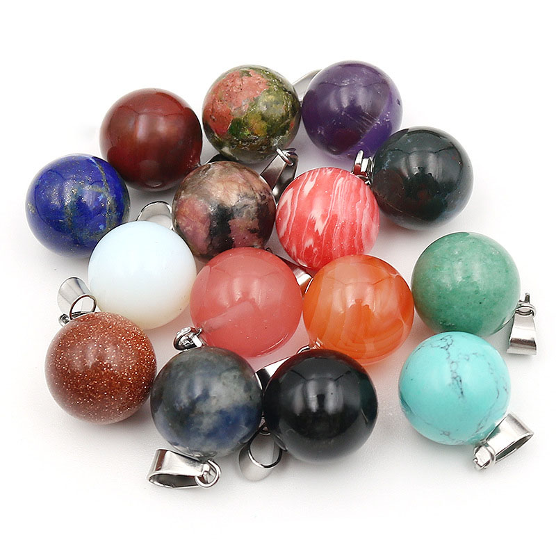 20 шт./пакет 14 мм натуральный – обзор и цена Crystal Pendant Necklace Natural Stone