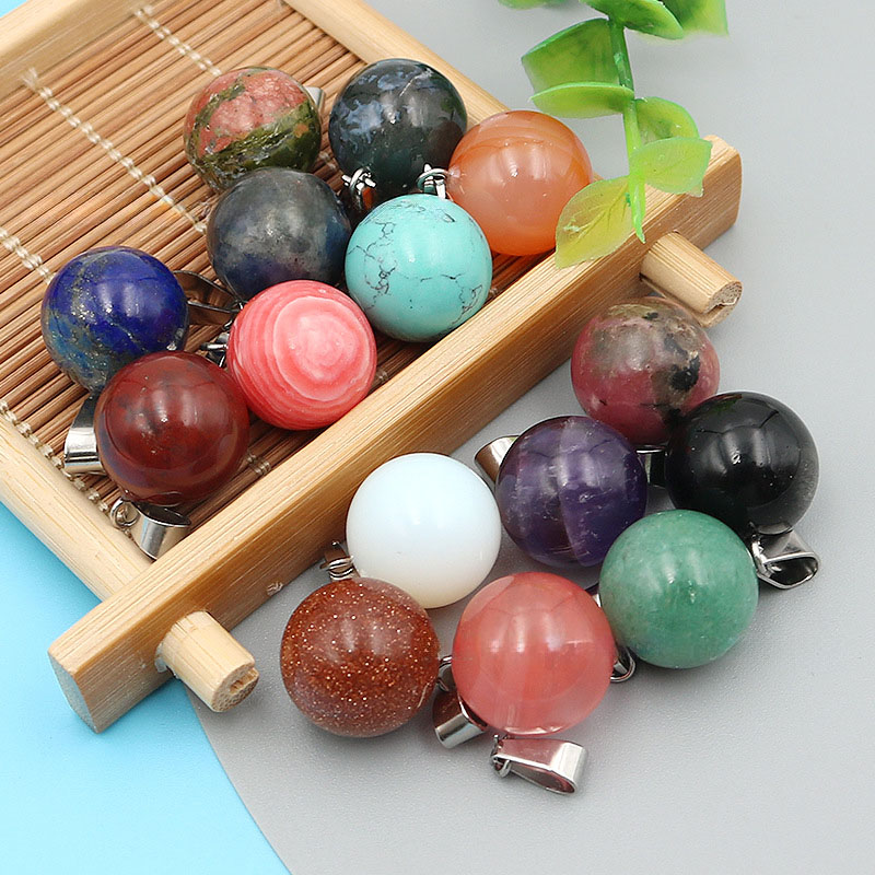 20 шт./пакет 14 мм натуральный – обзор и цена Crystal Pendant Necklace Natural Stone