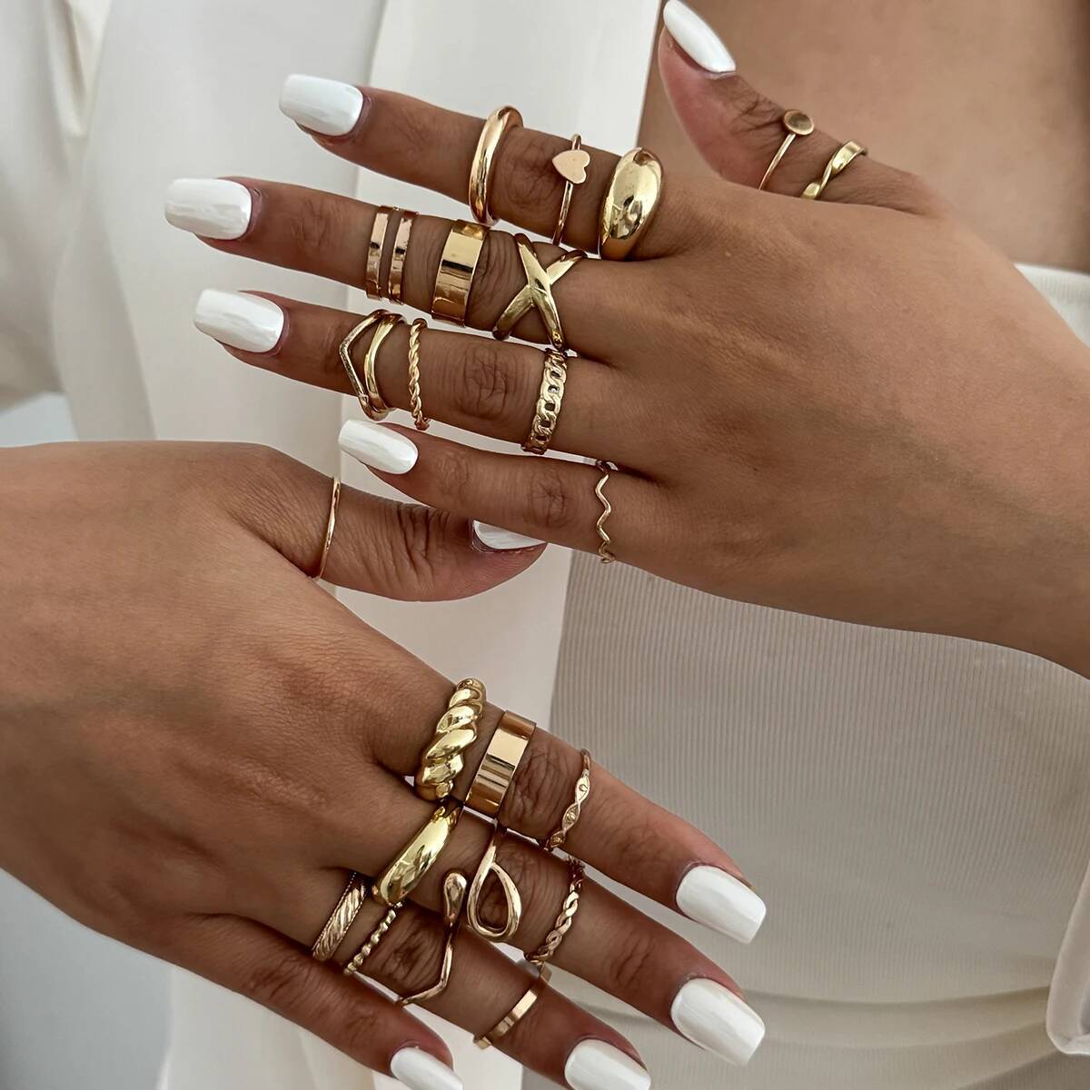 SHIXIN, 24 шт./компл., модные  – обзор и цена Vintage Punk Knuckle Rings Set